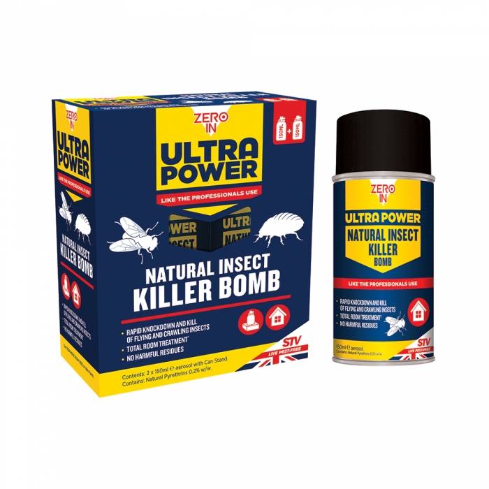 Natural Insect Killer Bomb 150ml Aerosol 2 pack Meadow Croft