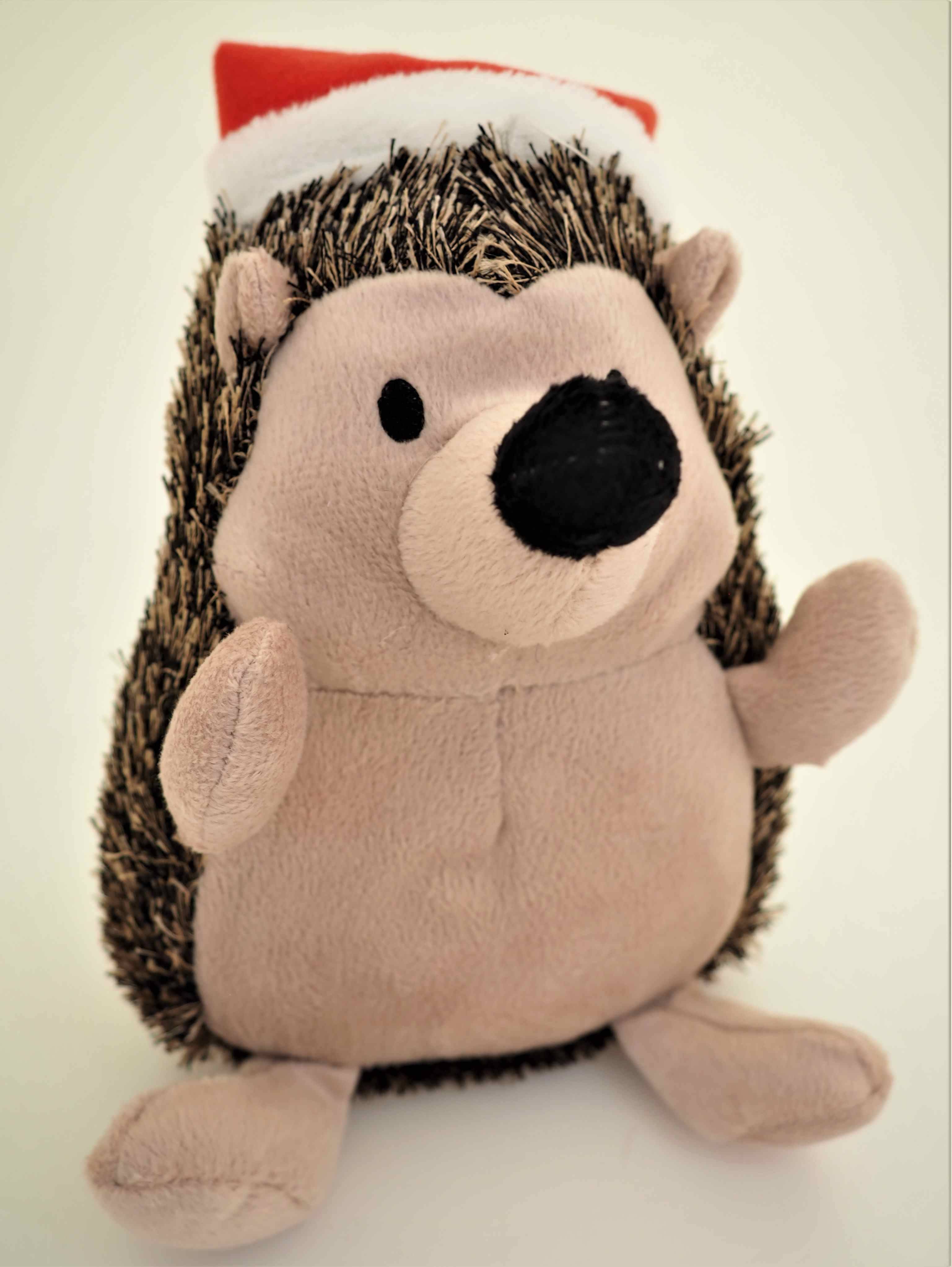 Petface Christmas Santa Squeaky Hedghog Medium Dog Toy Meadow Croft