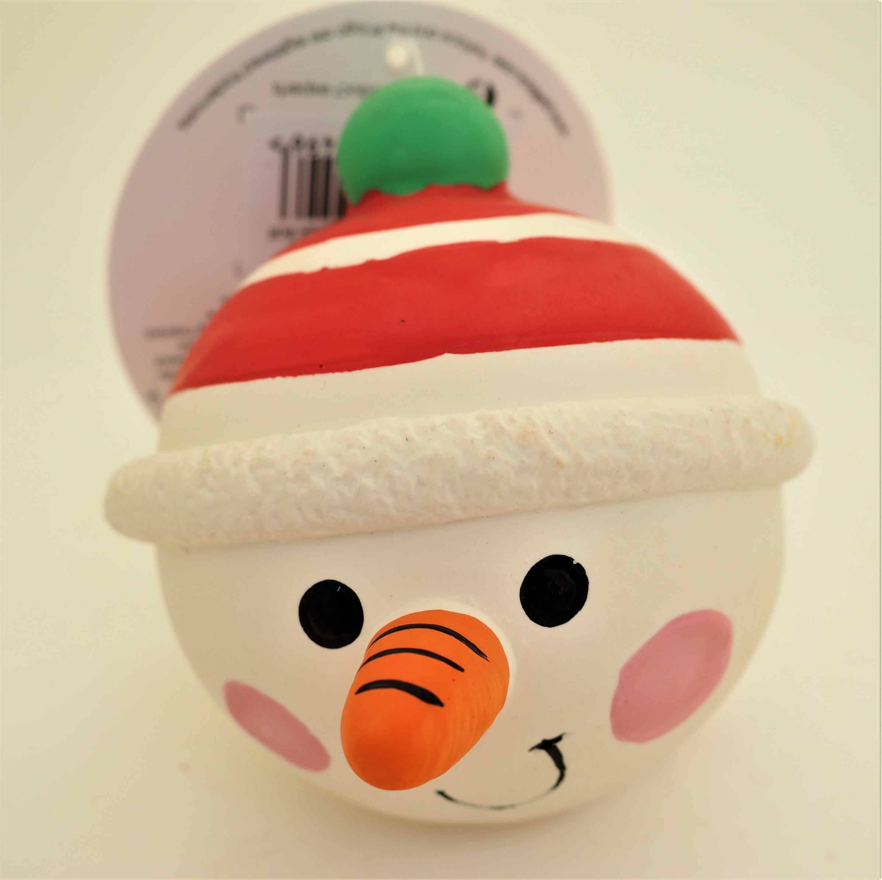 Petface Christmas Snowman Squeaky Latex Ball Meadow Croft