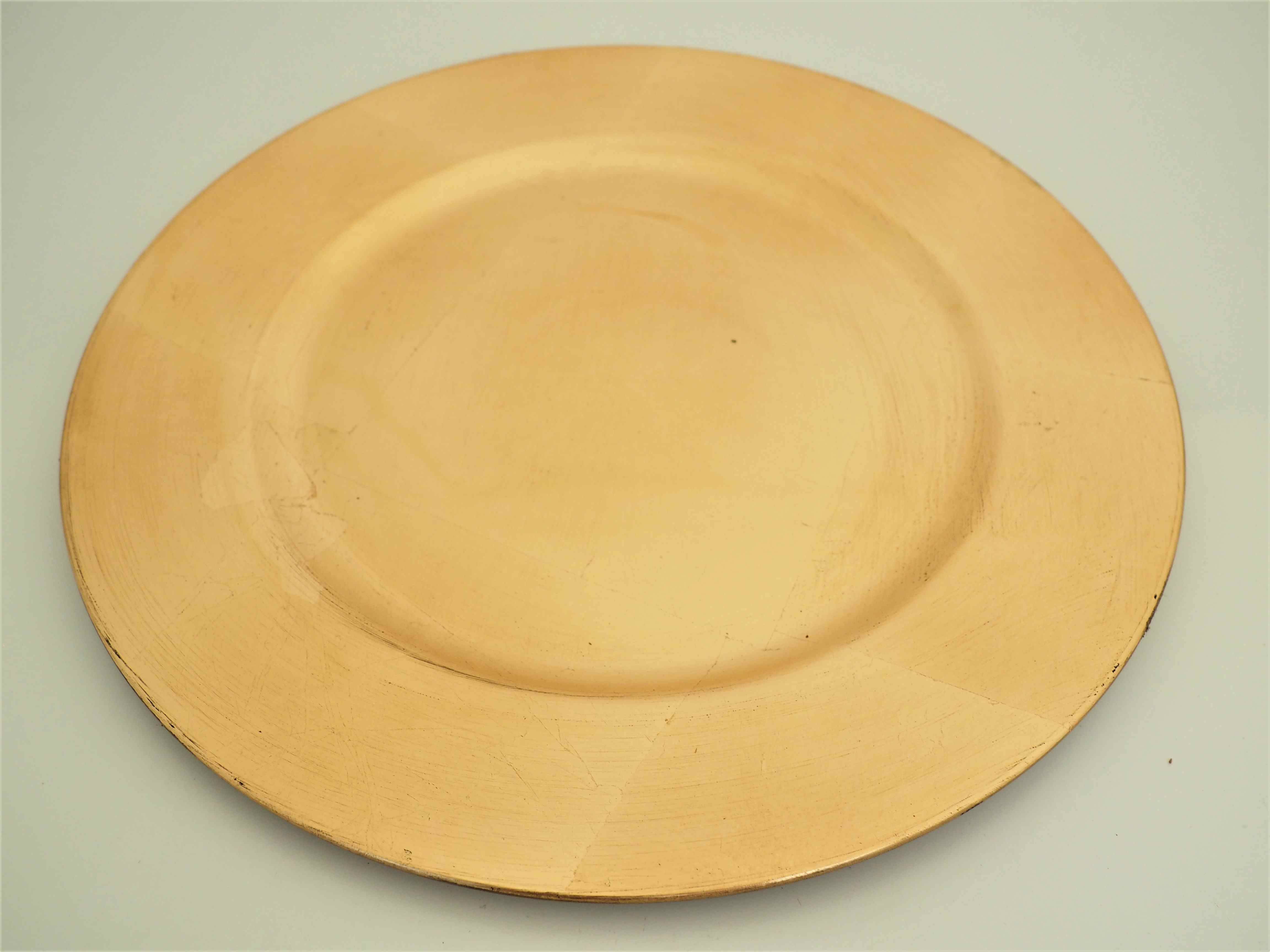 plastic charger plate gold Meadow Croft