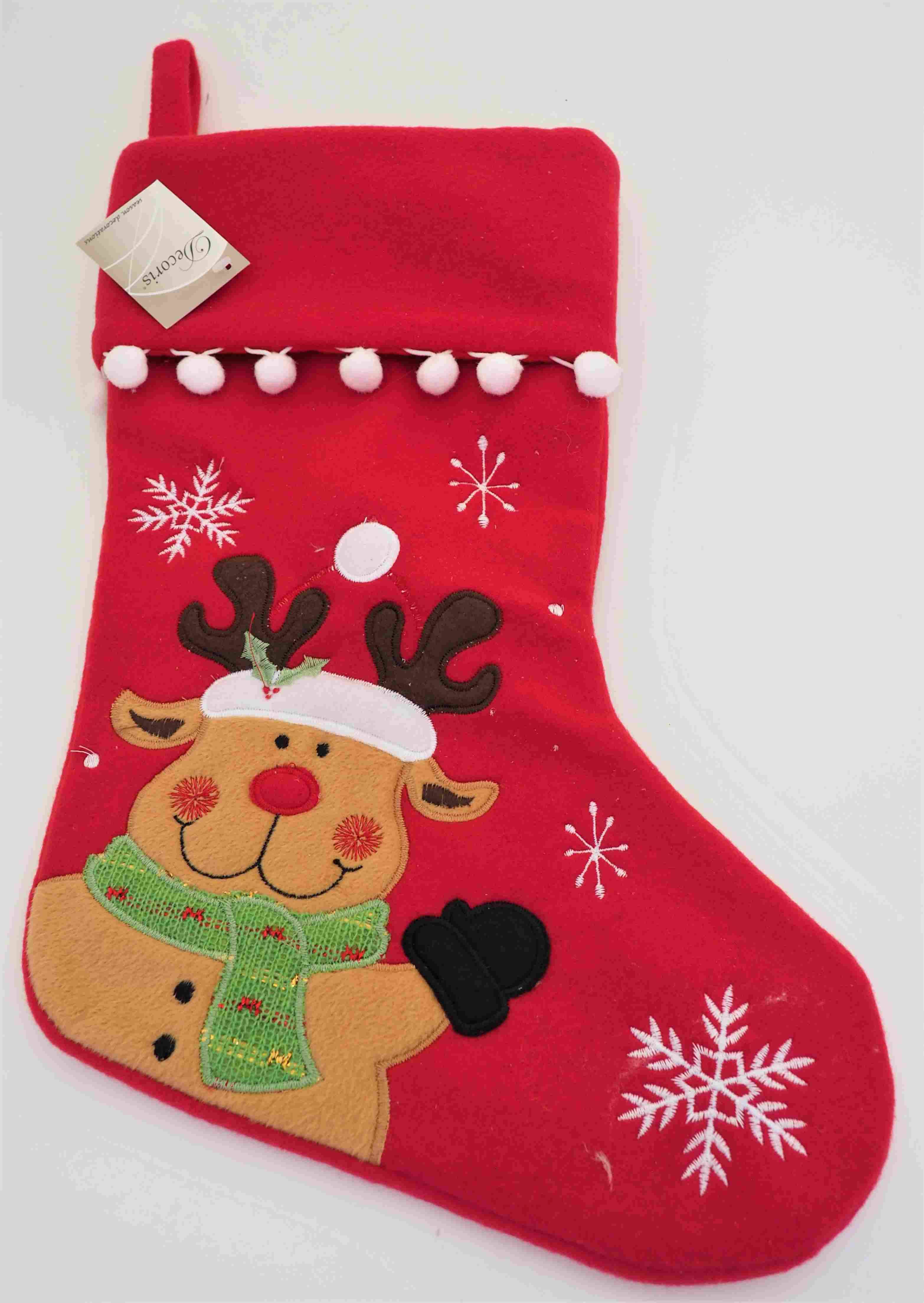 Red Reindeer Stocking | Meadow Croft